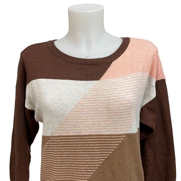 PRANA ANKA SWEATER DRESS bold stripe knit, merino wool cotton‎ blend size small - Picture 2 of 9